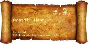 Arató Henrik névjegykártya